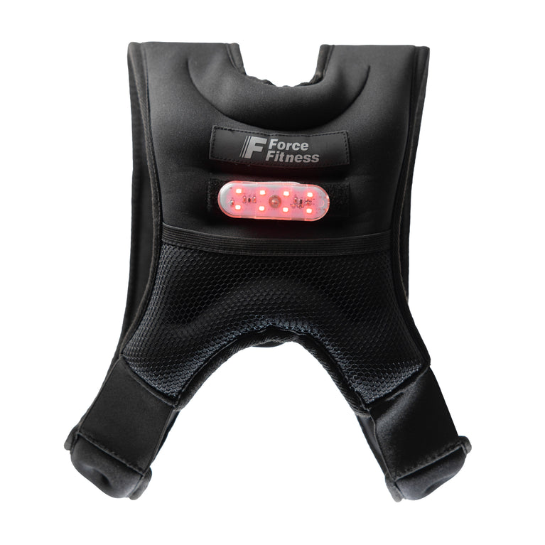 Force Running Weighted Vest with Removable LED Lights & Bottle Holder ...