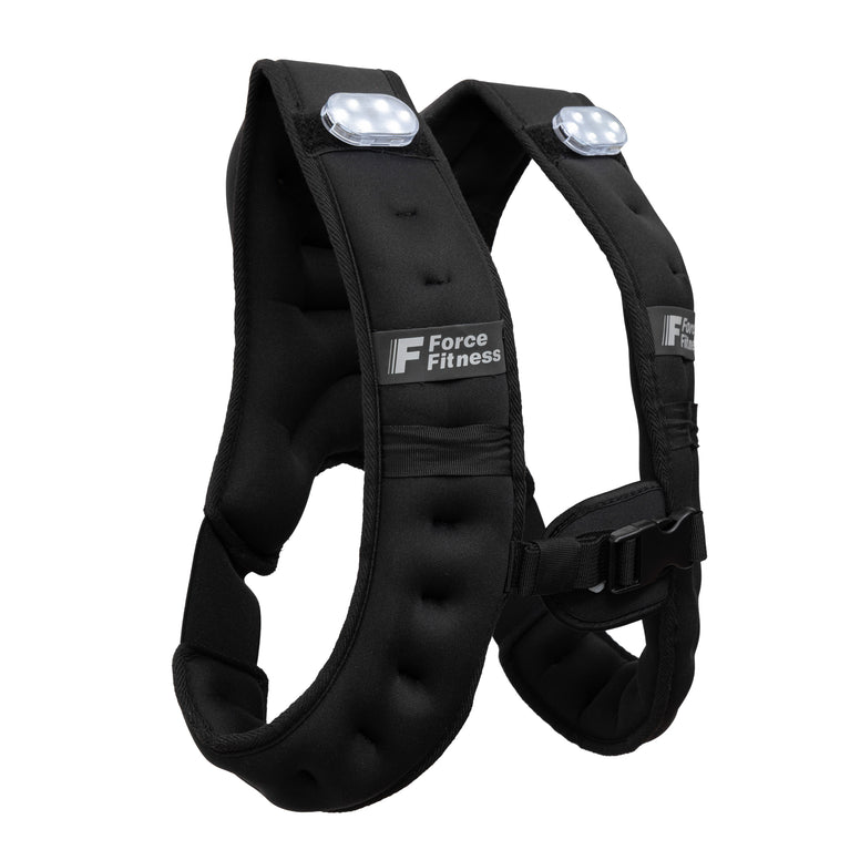 Force Running Weighted Vest with Removable LED Lights & Bottle Holder