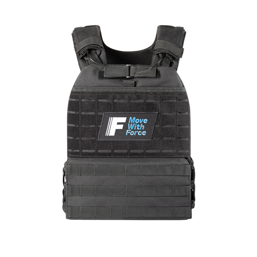 Black Weighted Tactical Training Vest Force Fitness