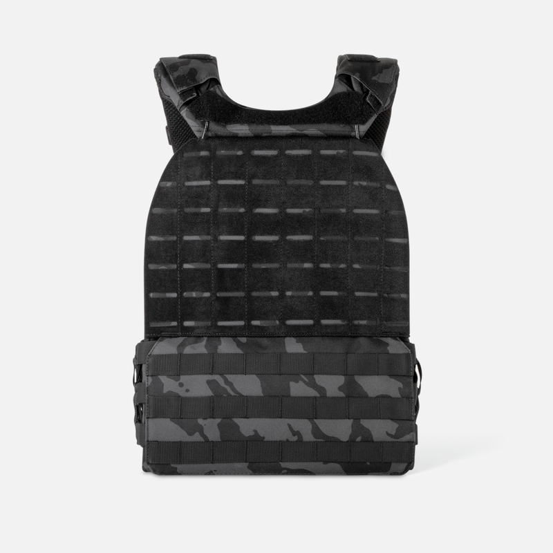 weighted vest in black camo